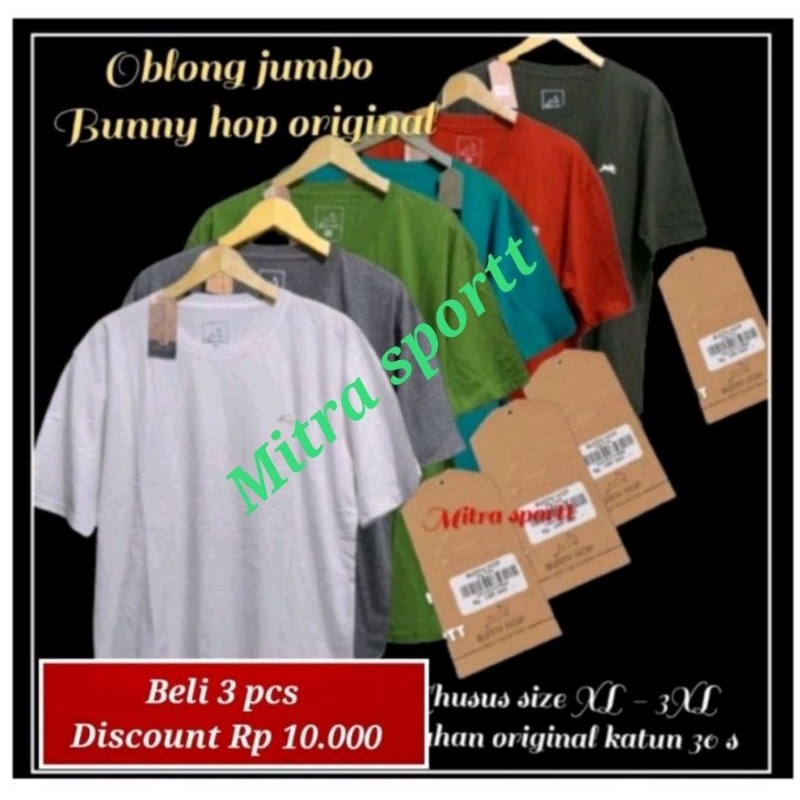 mitra sportt ( akun asli )..kaos oblong jumbo dewasa BUNNY HOP .. paling banyak di cari dan laris