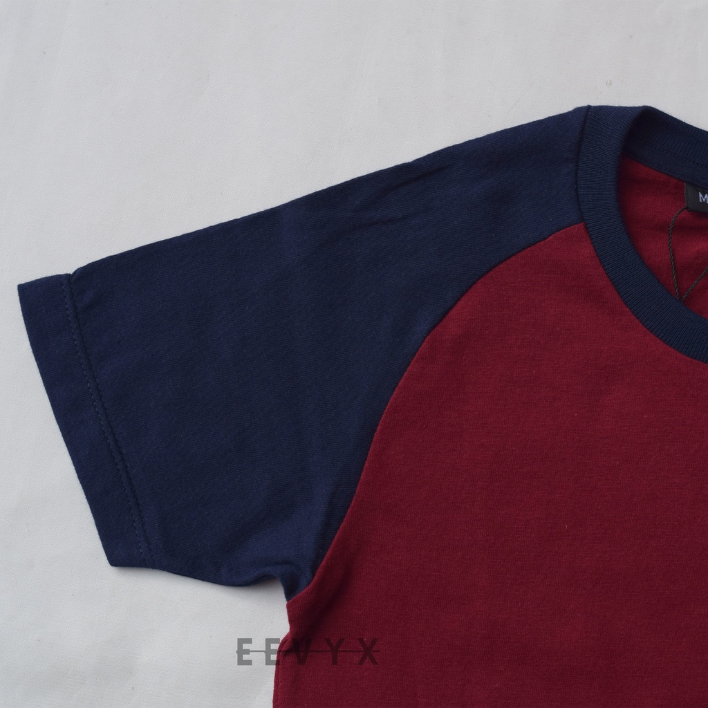 Baju Anak Laki Laki Reglan Kizzu Umur 1-12 Tahun Bahan Cotton 30S - Maroon - Eevyx Store