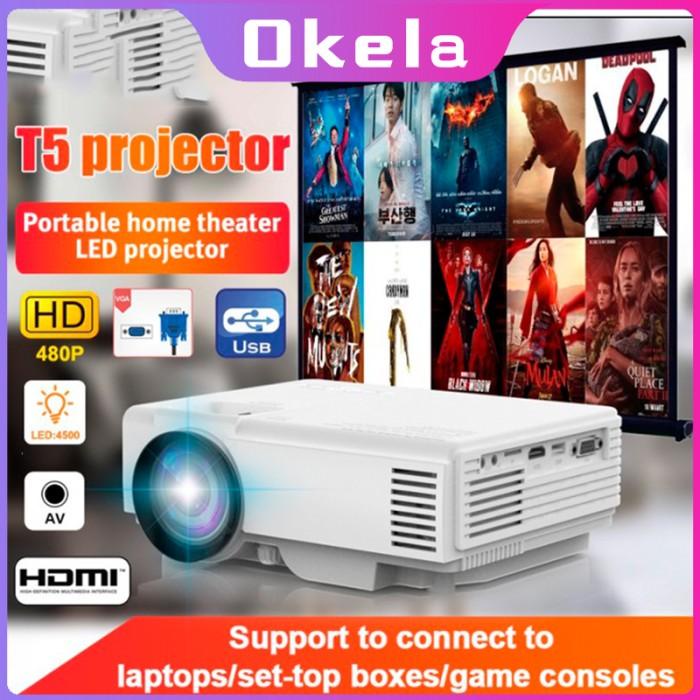 Tripsky-T5 infocus Proyektor 80 ANSI HD 1080P mini Proyektor