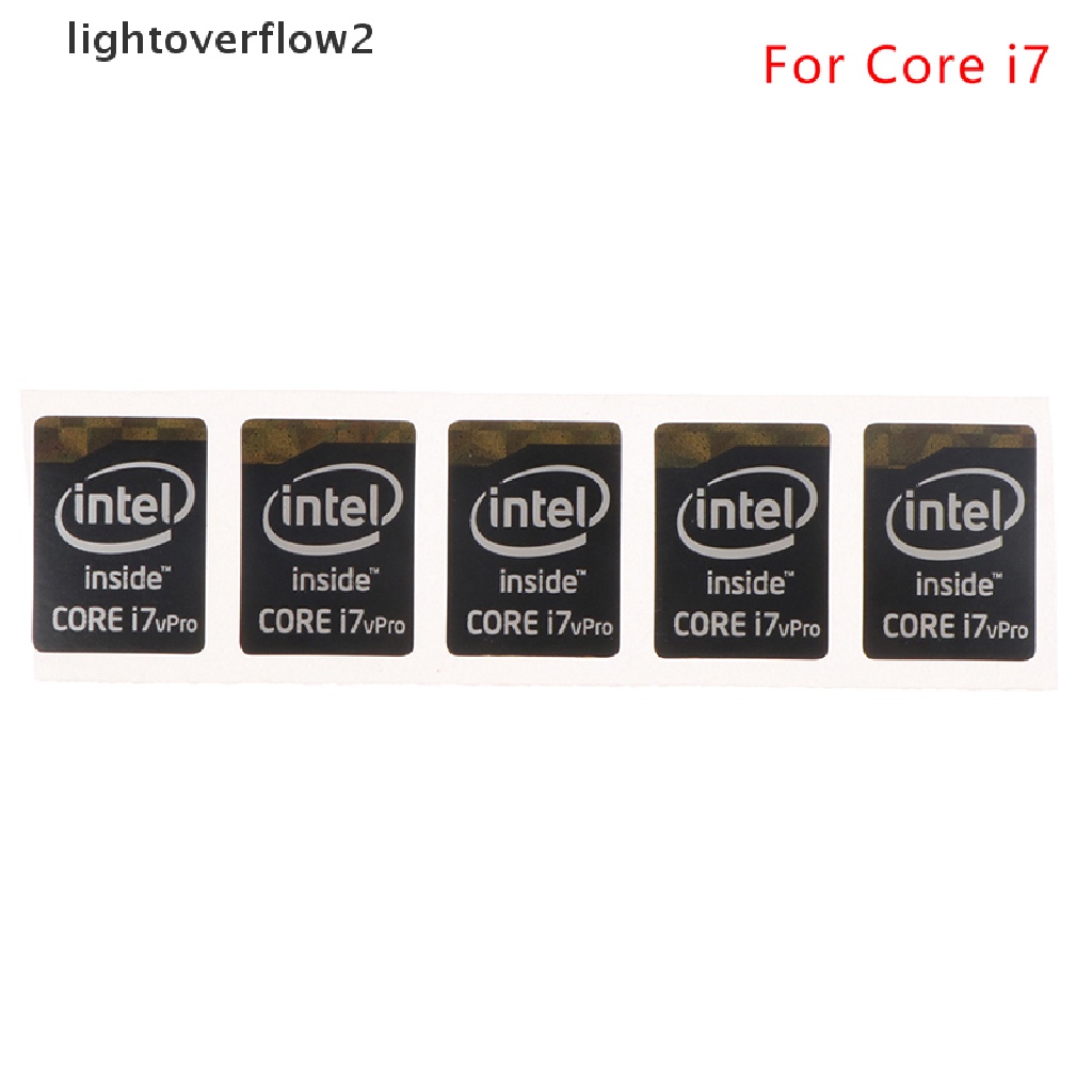 (lightoverflow2) 5pcs Stiker Label DIY Kualitas Tinggi Untuk Core i7 Core Laptop / Desktop / CPU