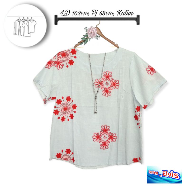 SALE  Blouse Import Wanita Motif Bunga