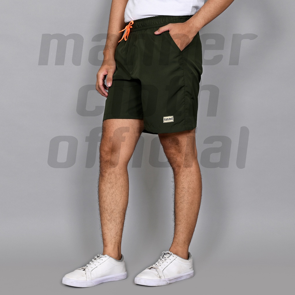 MANNER - Celana Pendek Boardshort Pria / Walkshort Boxer Polos Relax Pants Celana Polos Shortpants Celana Pantai Pria Wanita Parasut Tebal Adem