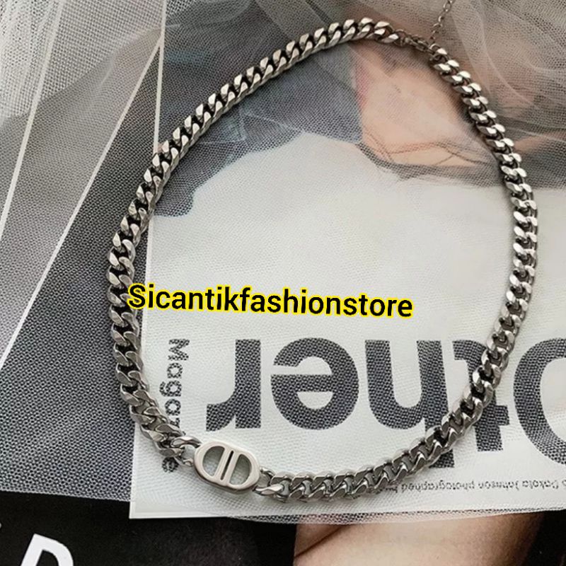 Kalung Titanium Rantai Padat Silver Terbaru Terlaris Anti Karat Selamanya Fashion Wanita Titanium Trending Lapis Emas 18K Sisik Naga Vintage Fashion Style Kalung Rantai Perak Silver Kalung Titanium DD Kalung Wanita CD