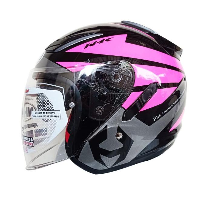 NHK R1 NEMA BLACK PINK DOUBLE VISOR NHK R-1 HELM NHK R1