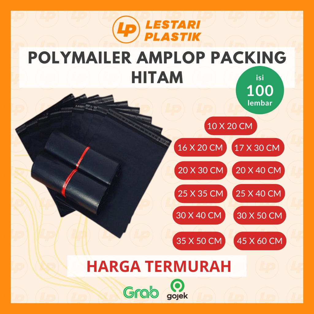 

[TERMURAH] POLYMAILER AMPLOP PACKING / PLASTIK PACKING OLSHOP / ONLINE SHOP / PACKNG BAJU COSTUM HIJAB PACKING LEM HITAM PE SIZE 20x40CM / ISI 100 LEMBAR HITAM TEBAL (MIN PEMBELIAN 100 LEMBAR)