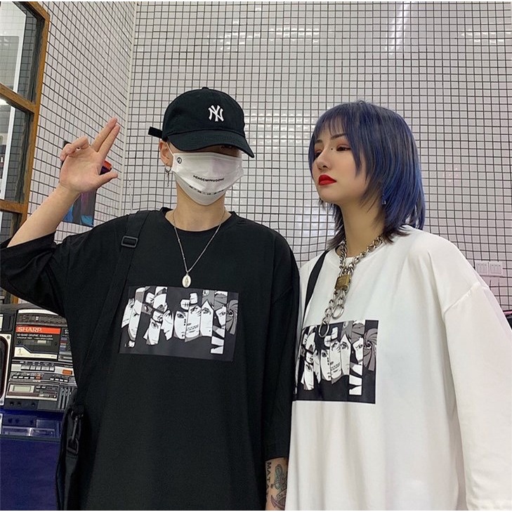 BRIGO Kaos Oversize Naruto Gradasi Cool Black white Anime II Kaos Oversize Print DTF II Kaos Jumbo Size Pria &amp; Wanita