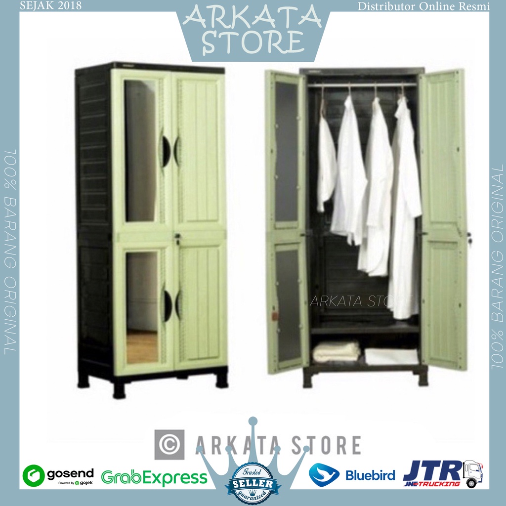 cabro g85 1r 2ck - lemari pakaian napolly gantung | lemari gantung full |  lemari gantung gamis kaca + kunci