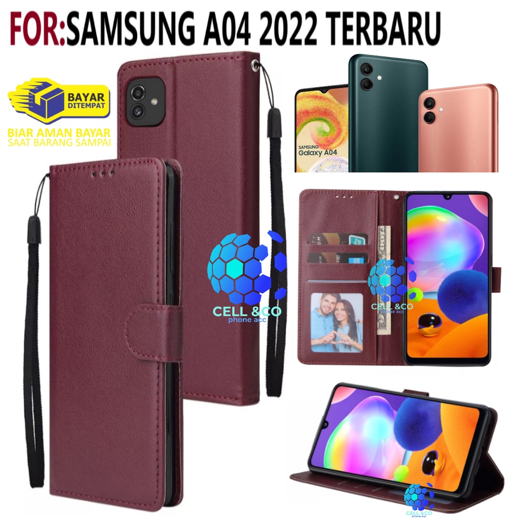 NEW SAMSUNG A04 2022 TERBARU CASE FLIP LEATHER WALLET PREMIUM FLIP CASE BUKA TUTUP KESING HP CASING FLIP CASE WALLET SAMSUNG A04 2022