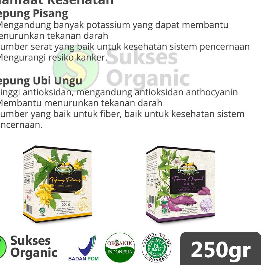 

IDA5m0L--Tepung Organik 250gr Bionic Farm | Beras Merah Putih Coklat Hitam Kacang Hijau Pisang Ubi Ungu MPASI