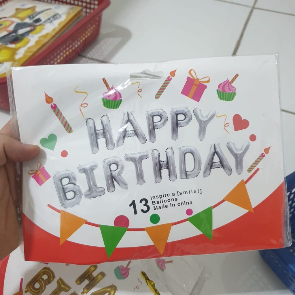 Paket Balon Foil Happy Birthday Warna Warni 1 Set Balon Foil Rainbow 34 Cm Balon Ulang Tahun Balon Pesta Mix Warna Pastel Murah