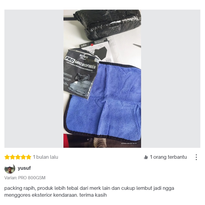 Bowin Microfiber Lap Polish Detailing Exterior Interior Mobil Motor