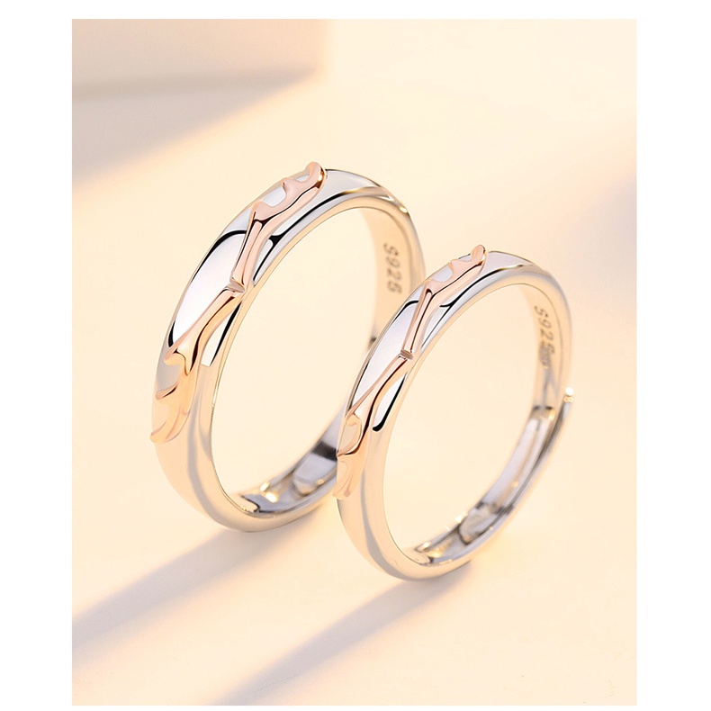 Cincin couple-Arctic Deer and Birds cincin pasangan cincin titanium Original Arctic Deer