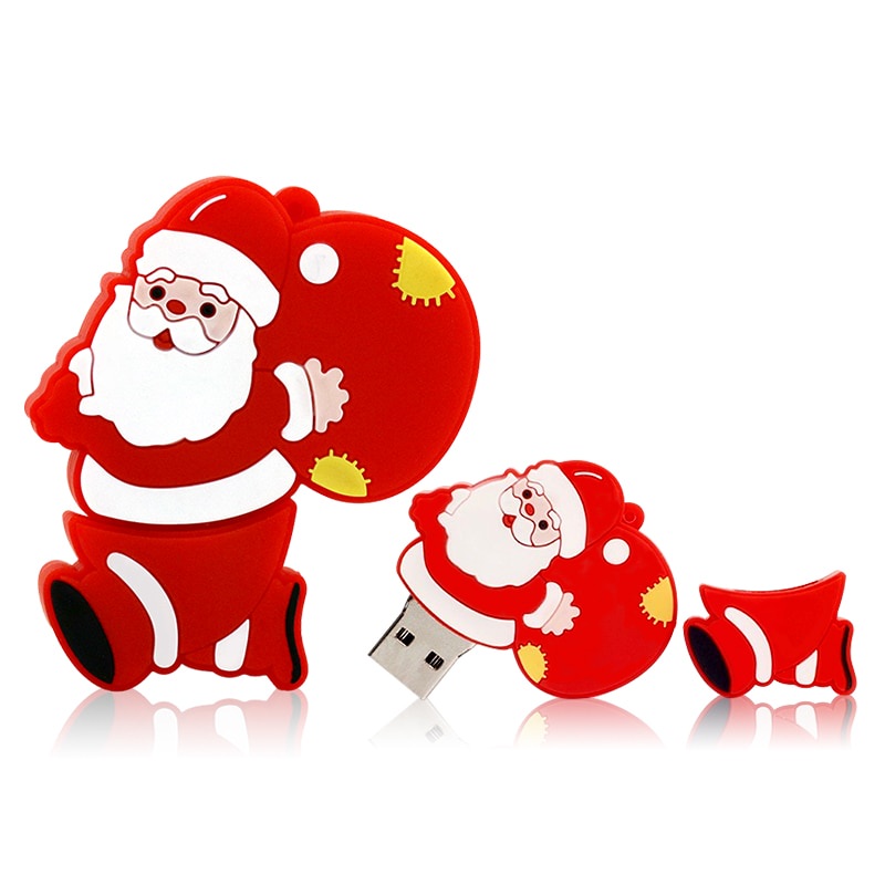 Flash Disk USB 2.0 Kapasitas 1TB Bentuk Kaos Kaki Santa Claus / Rusa / Snowman Untuk Natal