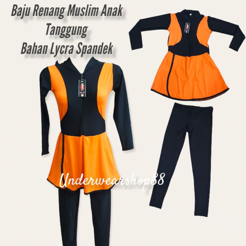 Baju Renang Muslim Anak Tanggung/Baju Renang Muslim Bahan Lycra Spandek/Baju Renang Muslim Anak Murah
