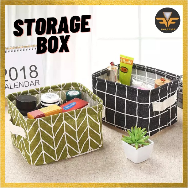 Storage Box Organizer Keranjang Kain Motif Perlengkapan Rumah Tas Tempat Penyimpanan Desktop Kotak Hanging Bag Box Canvas Multifungsi TERMURAH TERLARIS