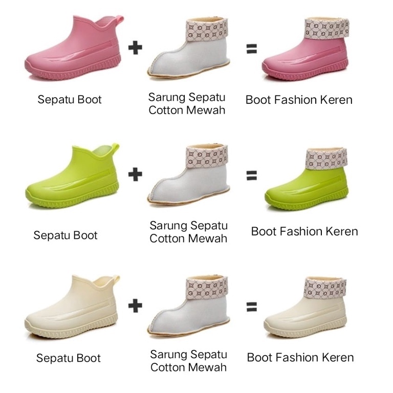 Sepatu Boot Fashion Wanita Anti Air Sepatu Kerja Wanita 599