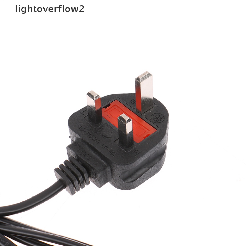 (lightoverflow2) Kabel Extension Power Plug UK 2 / 3Pin Panjang 1.5m Untuk Laptop / Printer 3D (ID)