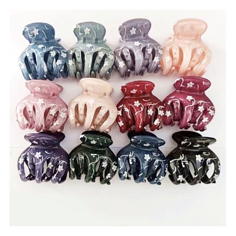 Jedai motif bunga jepitan rambut wanita 3,5 cm