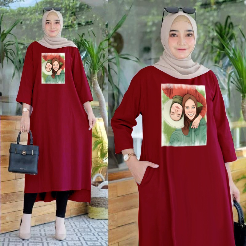 FF LONG TUNIK HIJAB COLABORATION TUNIK WANITA TERBARU LT 5