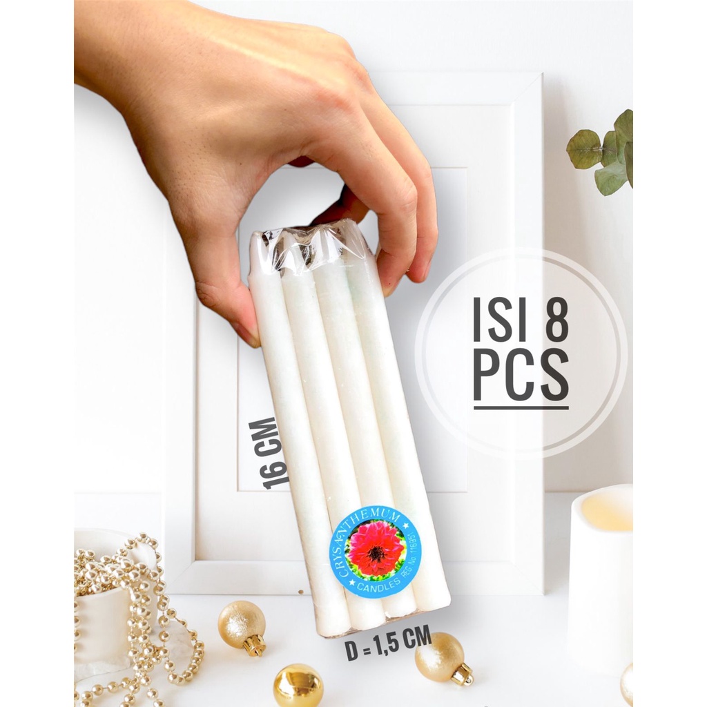 Lilin Putih Isi 8 Lilin Doa / Lilin Pilar / Polos