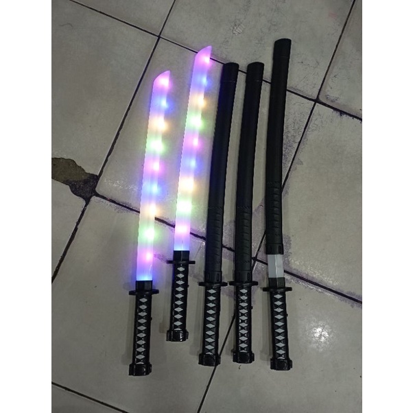 mainan pedang pedangan samurai lampu suara baterai