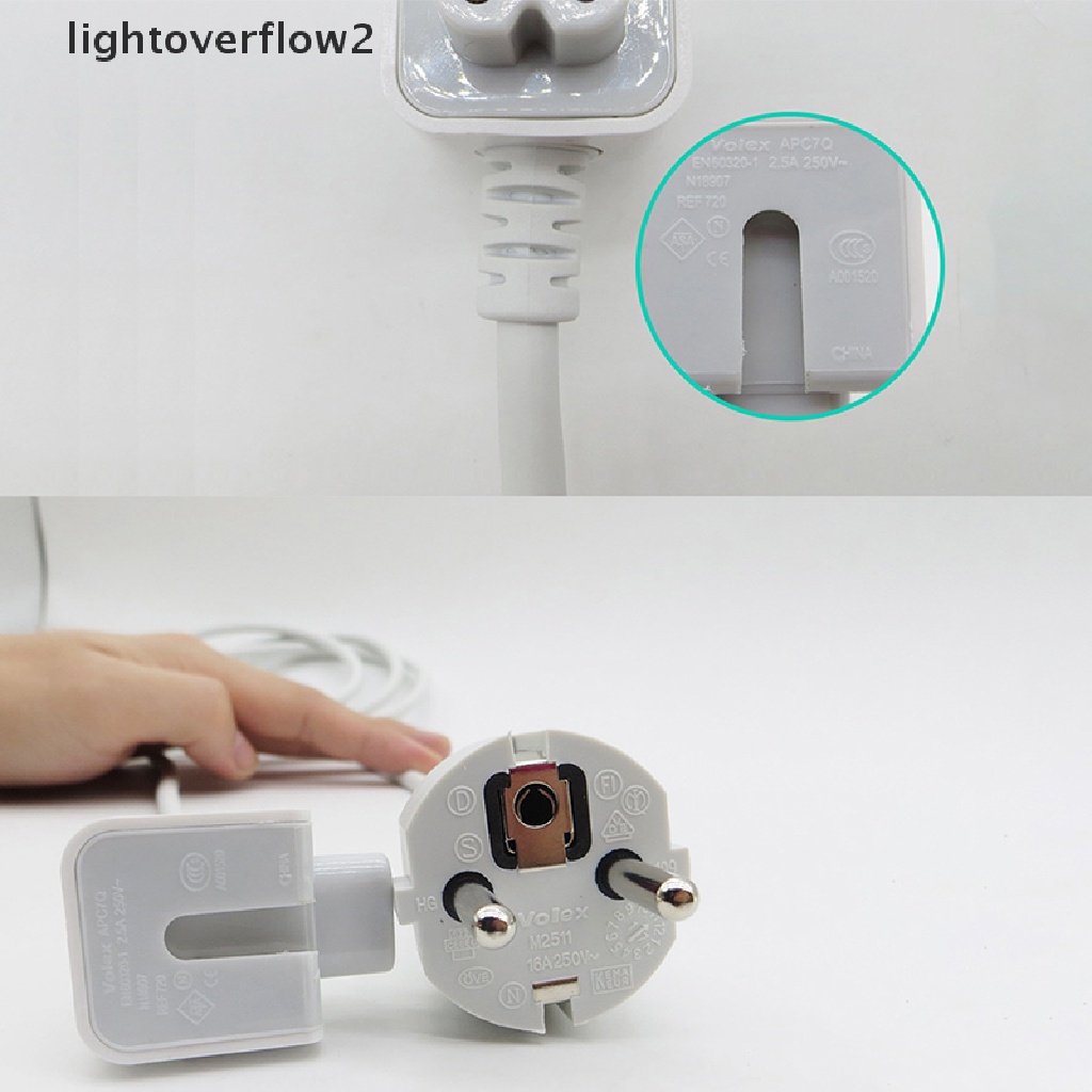 (lightoverflow2) 1pc Kabel Extension Power Adapter AC 1.8M Plug EU Untuk MacBook Pro Laptop (ID)