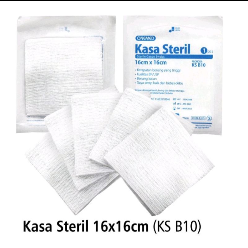Kasa Sterile ONEMED_ STERILE 16cm  x 16cm, 1 box isi 10pouch
