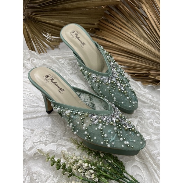 sepatu wanita wedding Yesika diamont 9cm lancip