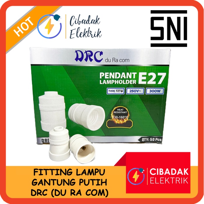 FITTING GANTUNG PUTIH / DUDUKAN LAMPU / MODEL BROCO / DU RA COM