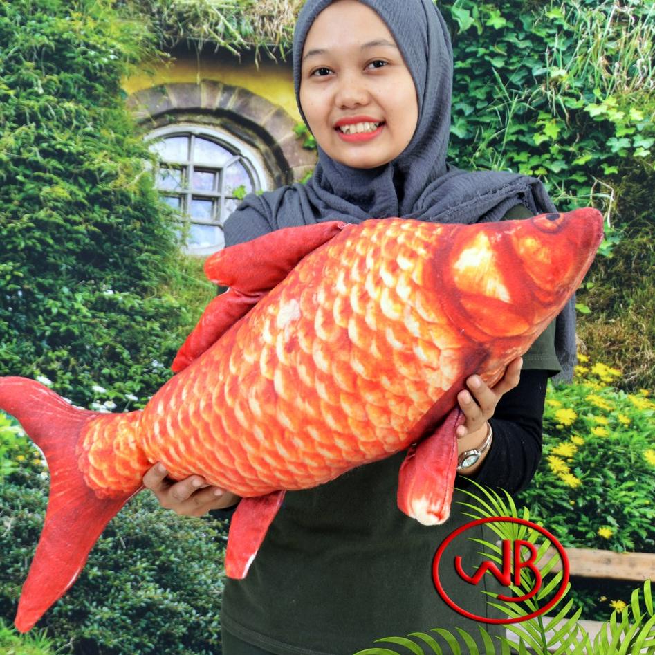 Larismanis--bantal boneka ikan full printing jumbo