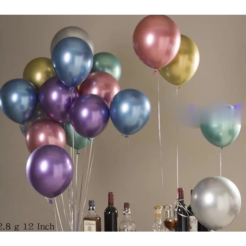 Balon Latex Chrome Double Metalik 12 Inch