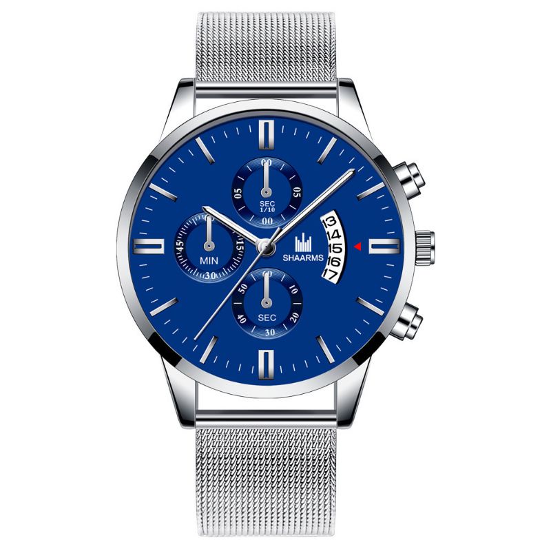 Jam Tangan Pria Dewasa Anti Air Original SHARMS Pria Strap pasir tipis Kalender Model Kasual Cowok