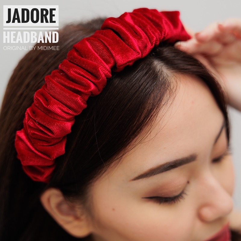 JADORE HEADBAND|BANDO SCRUNCHIE KOREA  BAHAN BLUDRU VELVET PREMIUM