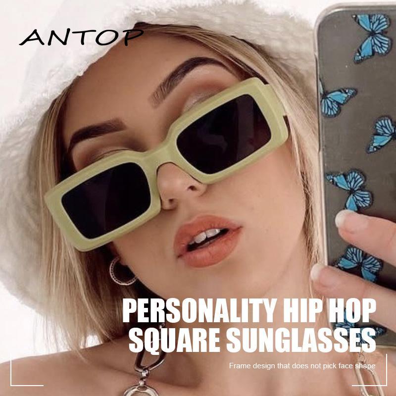 【antop】Kacamata Hitam Uv400 Bentuk Kotak Gaya Retro Hip Hop