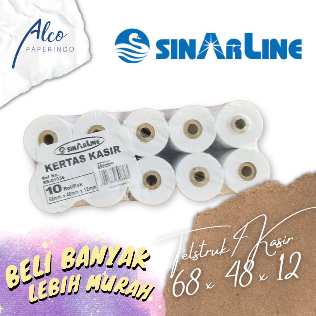

Kertas Kasir Telstruk 68x48x12 Sinarline