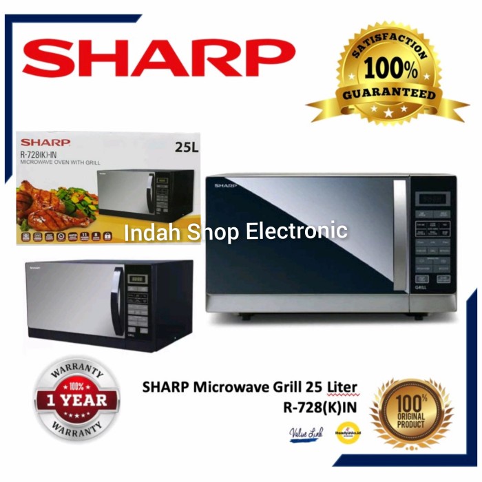Microwave Microwave Sharp R-728 (K)In/Sharp R-728 Grill 25Ltr Low Watt Original