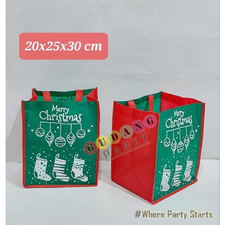 

Spunbond Box Natal/Box Nasi Natal/Goody Bag Natal/Tas Bingkisan Natal/Tas Hampers Natal