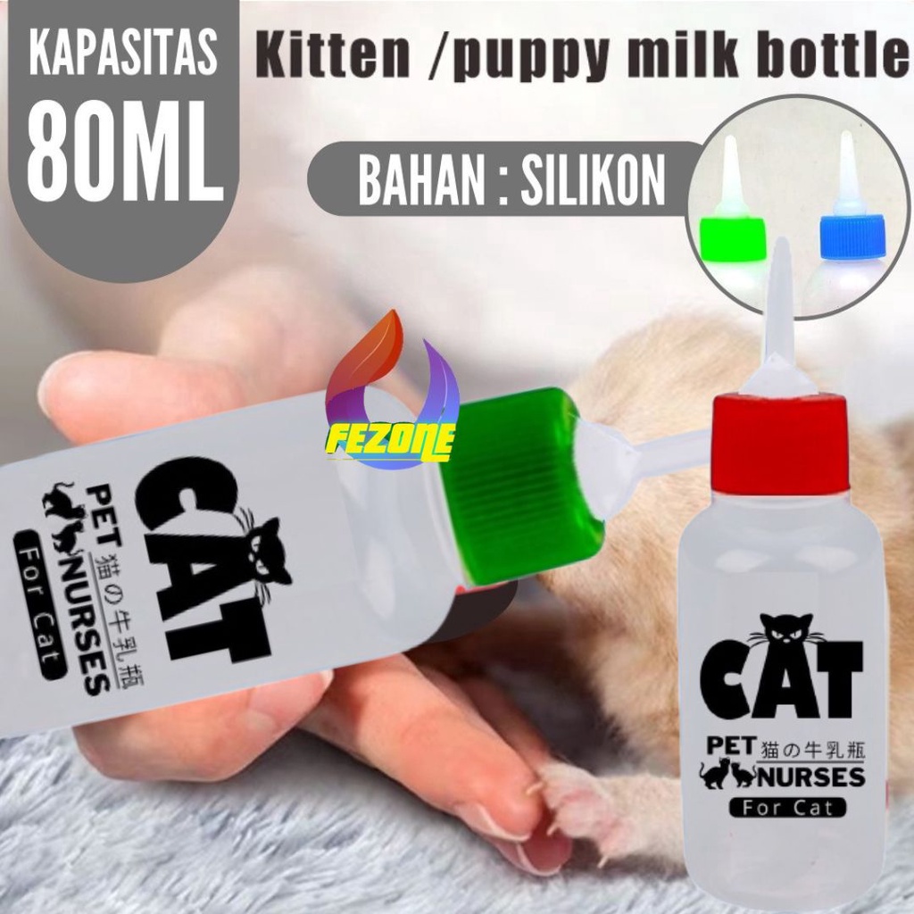 Dot Botol Susu Kucing Anjing Baru Lahir 80ML Dot Kitten Puting Kecil Khusus Untuk Anakan Baru Lahir Lebih Besar dan Tebal Tidak Mudah Robek FEZONE