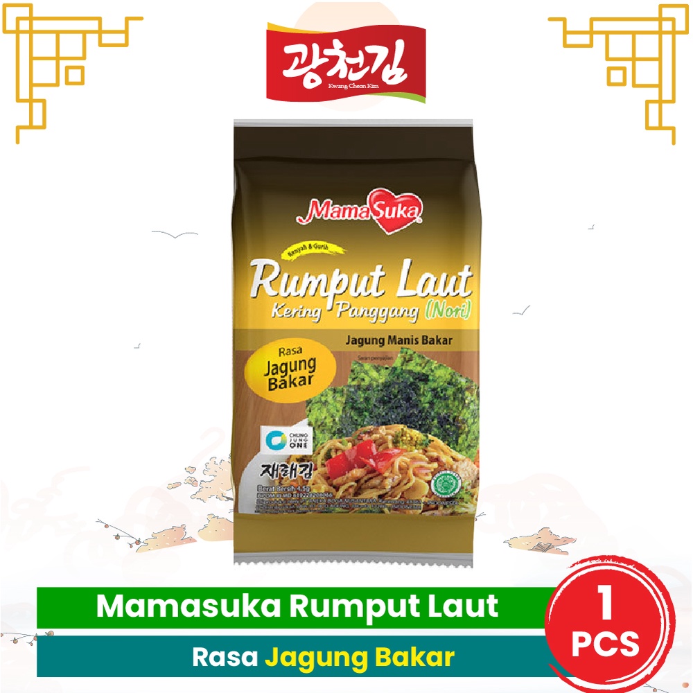 

KC. Mamasuka Rumput Laut Panggang Nori Gim Jagung Bakar Isi 1 Bungkus