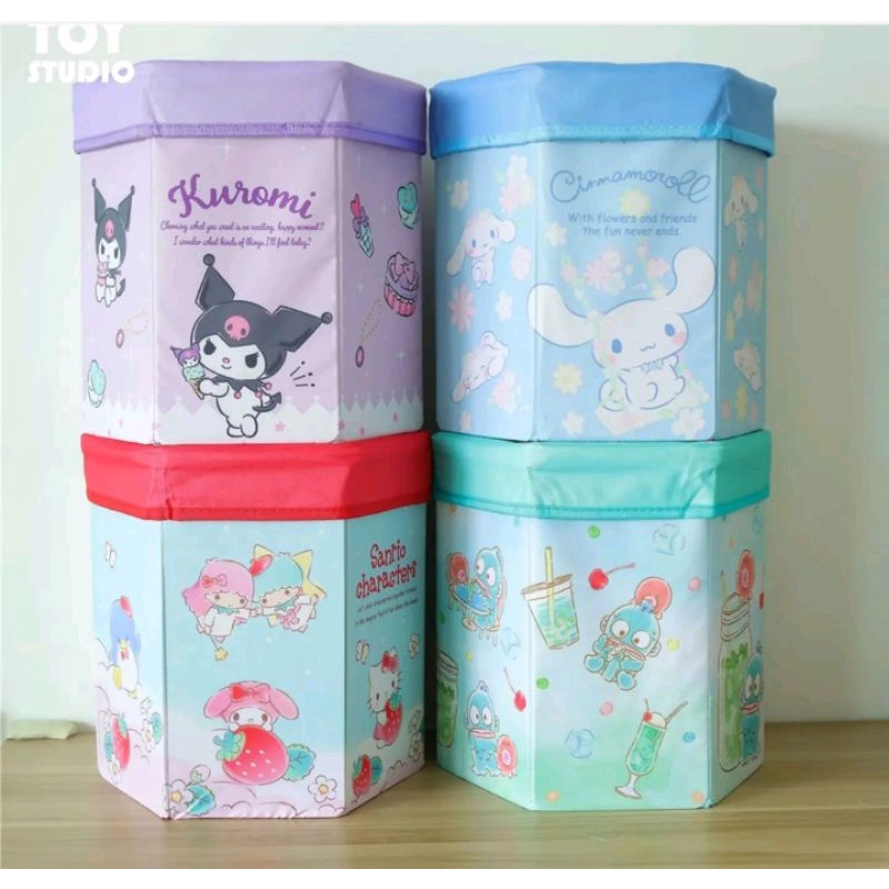 Storage Box Lipat Hello Kitty My Melody Kuromi Cinnamoroll Snoopy Sanrio