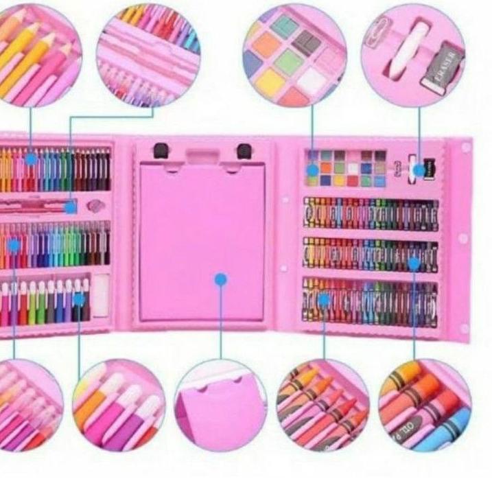 

➙Ready➙ HIQFQ Colouring Set Anak 208 pcs Crayon Art Set Alat Lukis 67 Terlaris