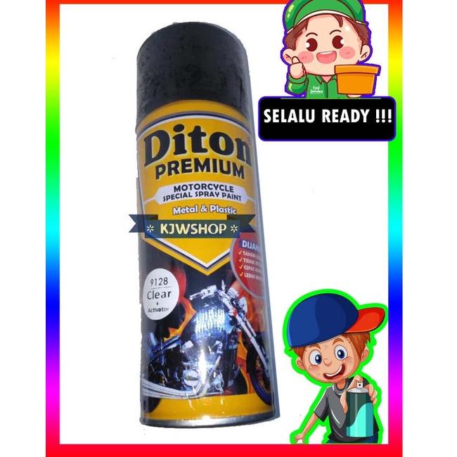 

↗ Diton Premium 9128 Clear Gloss Plus Activator Diton Premium 400cc Cat Semprot Pilok 400 cc Pernis Fernis Vernis Gloss + Activator Pylox Kler Pilox Clear Activator Pylok Bening Kilap Mengkilap Sepeda Motor Helm Helmet Spet Sped Diton Clear Glossy Aktifat