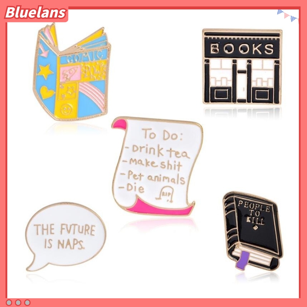 Bluelans Cute Dialogue Box Book Enamel Button Brooch Pin Badge Women Accessory Jewelry