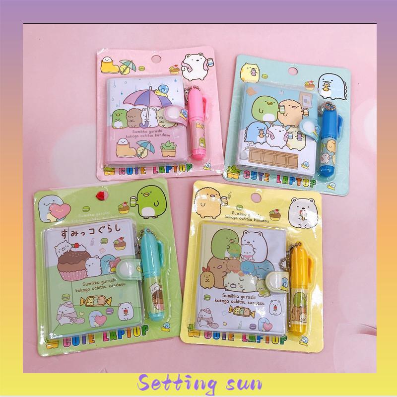 Kartun Kreatif  Notebook Portabel Mini  Dengan Set Bolpoin TN