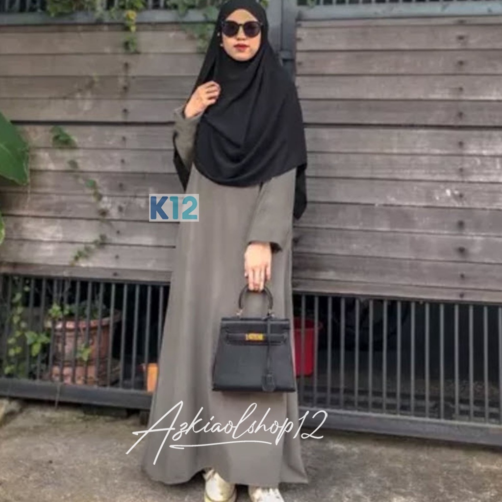 ( BISA COD ) GAMIS ABAYA POLOS / BASIC ABAYA TURKI JUMBO / ABAYA HITAM