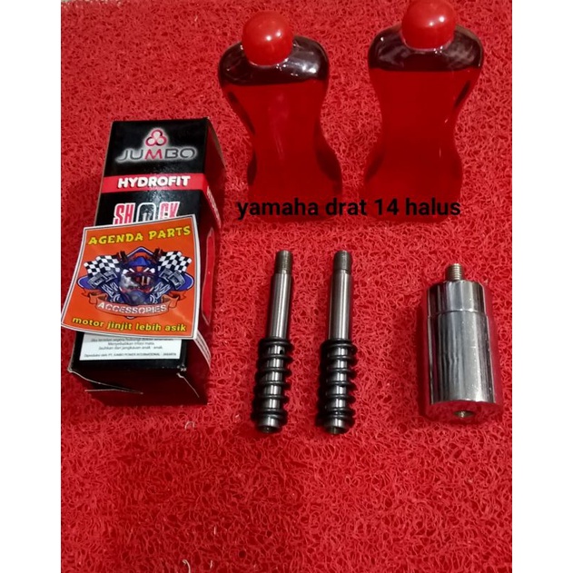 PAKET HEMAT PENINGGI SHOK DEPAN BELAKANG MOTOR MATIC BEAT-VARIO-MIO-XRIDE 125-MODIF TRAIL BONUS OLI SHOK DEPAN 1ST