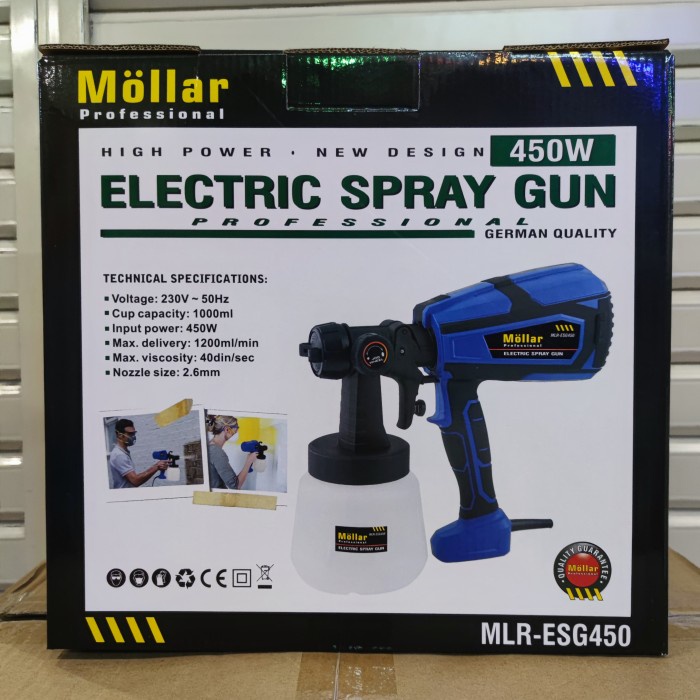 Spray Electric Spray Gun Mollar Esg450 Spray Painter 450 Watt Bisa Minyak