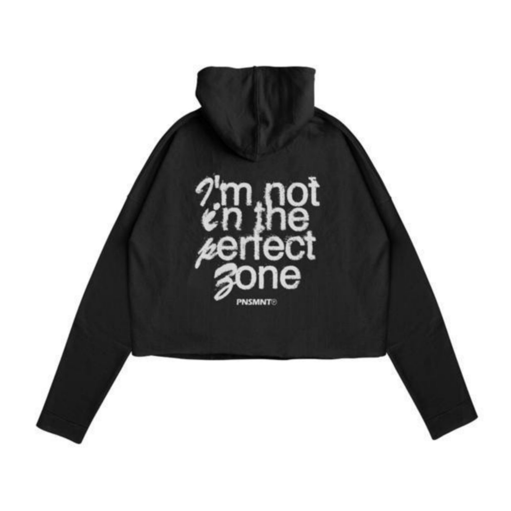 Sweater Hoodie Crop Punishment No Pressure Black Unisex