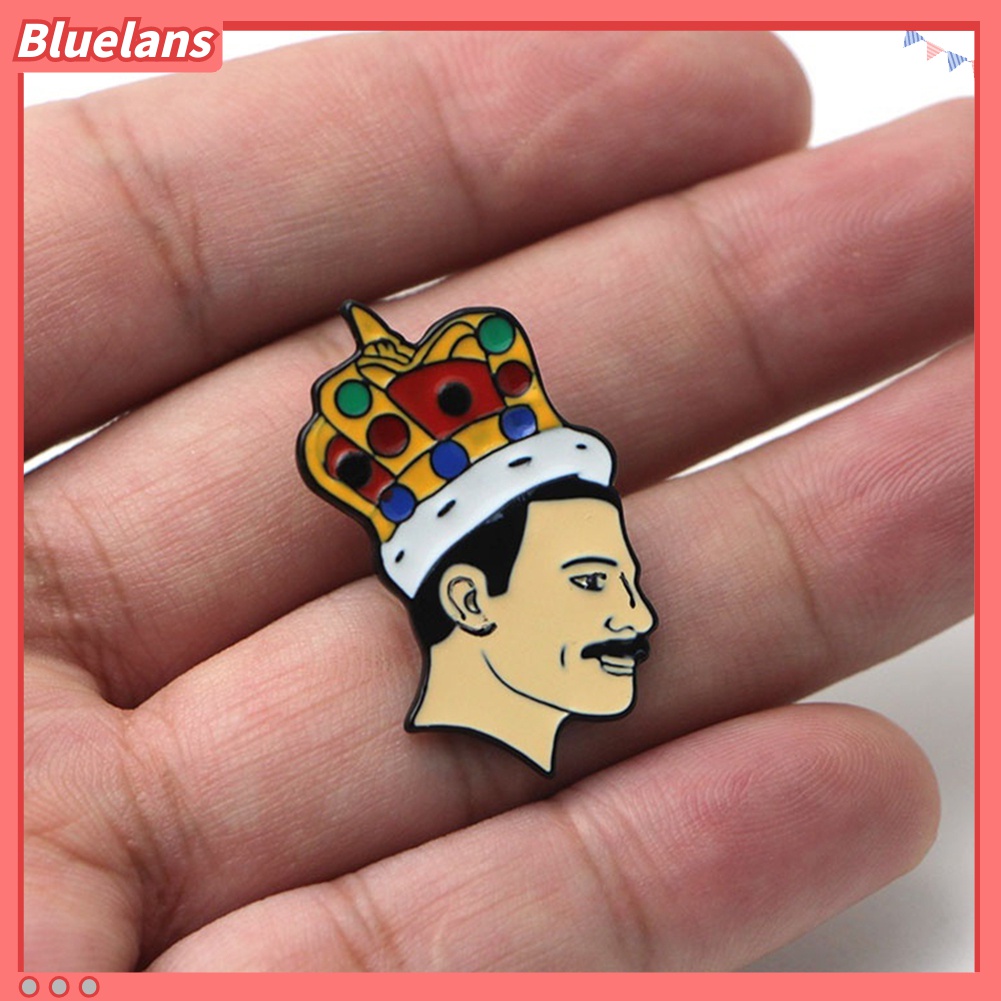 Bros Pin Enamel Desain Penyanyi Band Musik Freddie Mercury Untuk Kerah Jaket