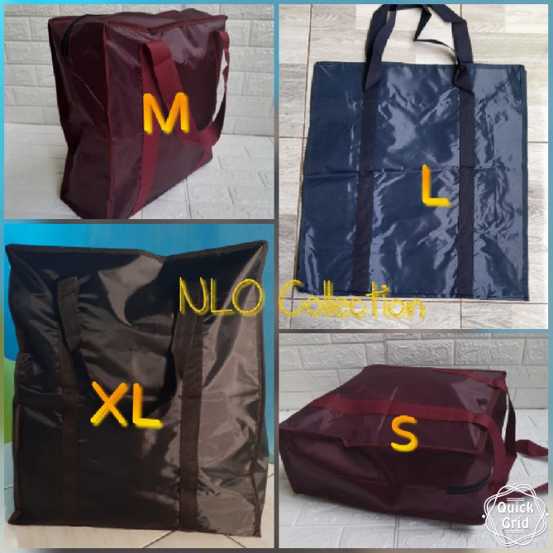 (nlo) Tas Belanja Terpal Polos Jumbo Totebag Laundry Tas Serbaguna Jinjing Besar